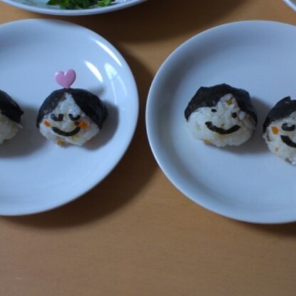 ひな祭りの夕飯に作りました！双子なので２セット(*^o^*)子供達が興味深々で全部食べてくれて嬉しかったです☆